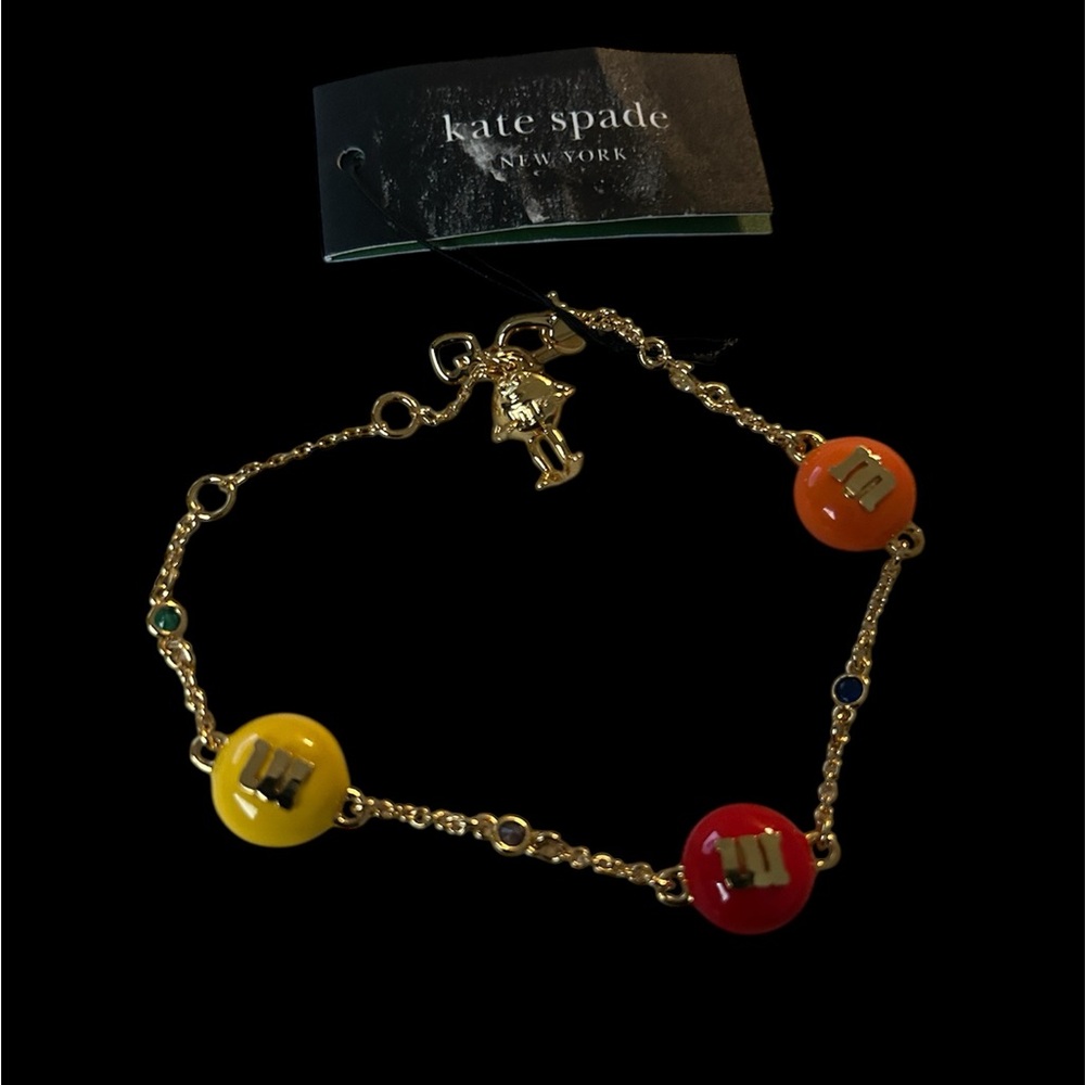 Kate Spade x M&M Gold-Tone Multicolor M&M Flex Bracelet - Picture 3 of 9